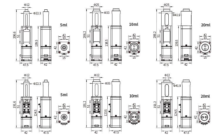 Programmable Syringe Pump Dimension