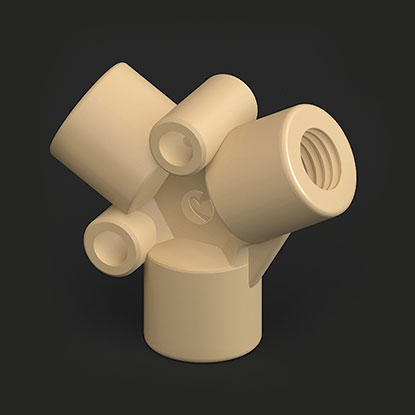 PEEK Female Thread Y Adapter