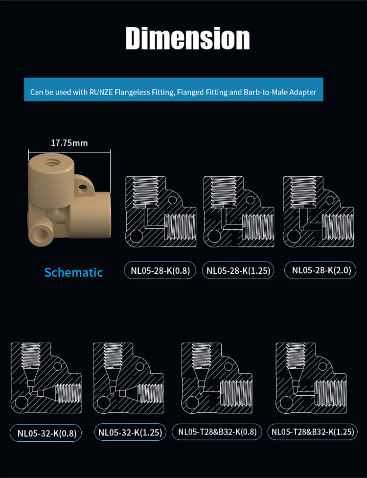 PEEK Female Thread Elbow Adapter