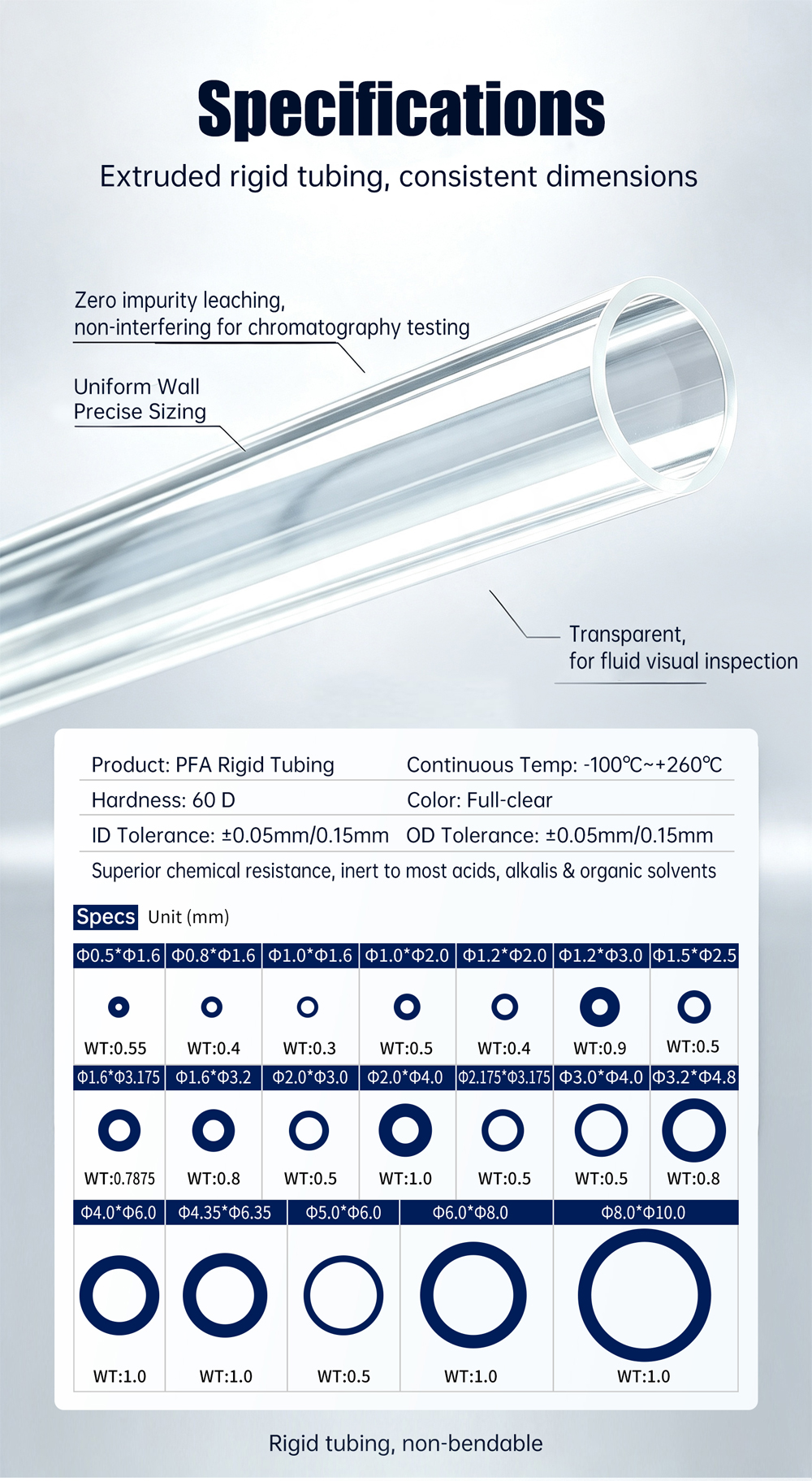 Transparent RUNZE PFA tubing Transparent RUNZE PFA tubing