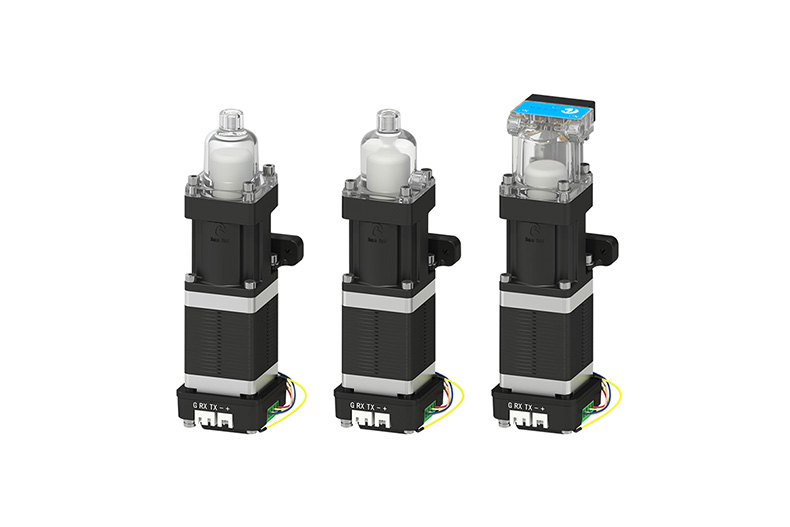 RUNZE RP01 piston pump in three pump-head configurations