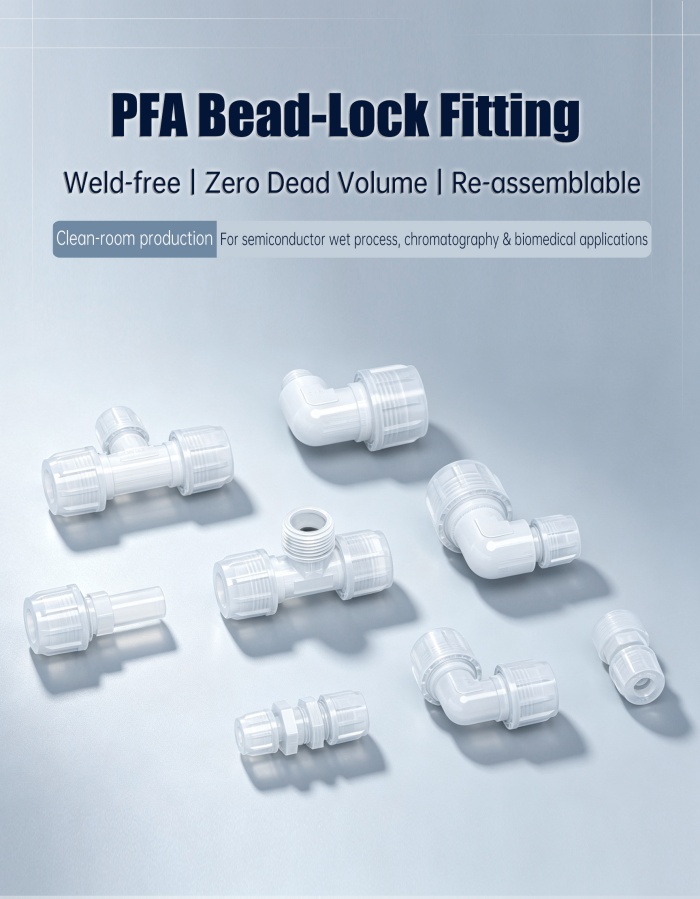 RUNZE PFA bead-lock fitting range overview
