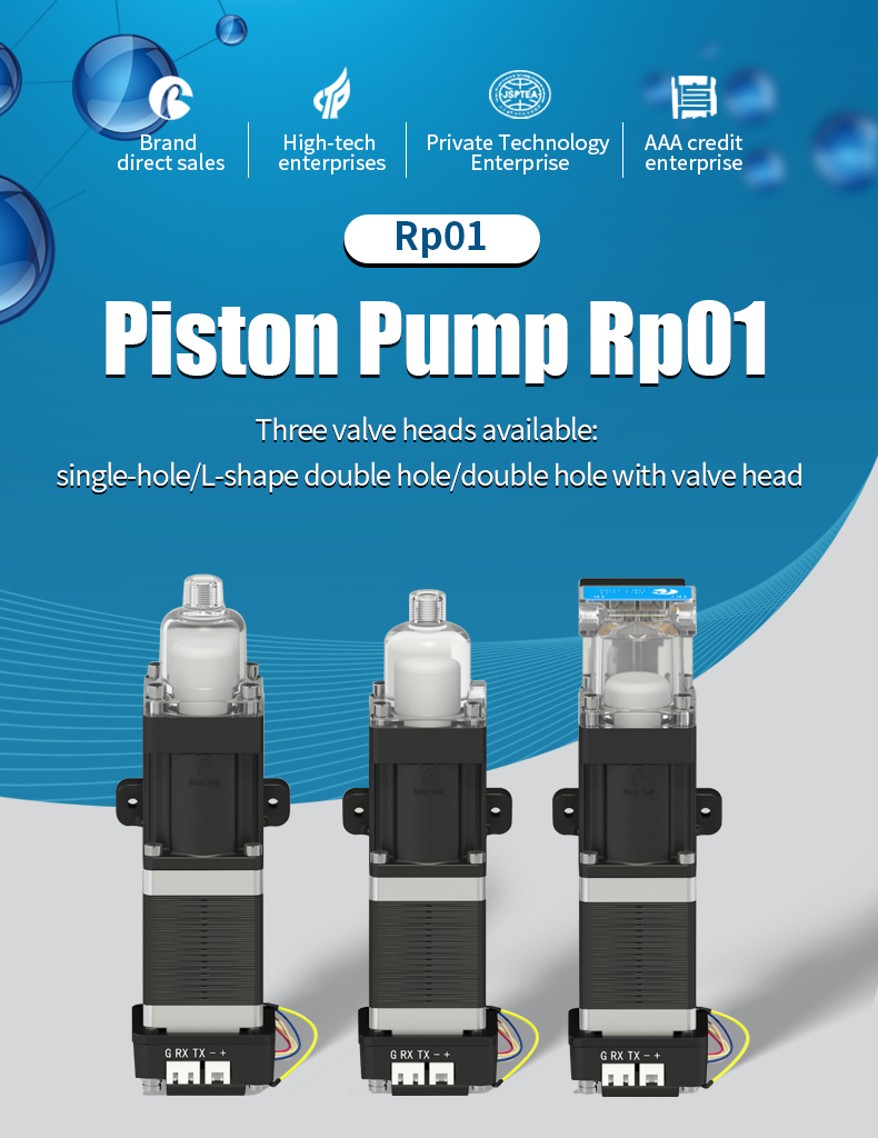 RUNZE RP01 piston pump overview with three pump-head options RUNZE RP01 piston pump overview with three pump-head options
